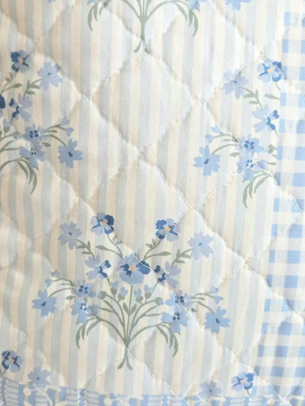 Gunne Sax by Jessica McClintock Quilted Decorative Throw Pillow Blue Floral
